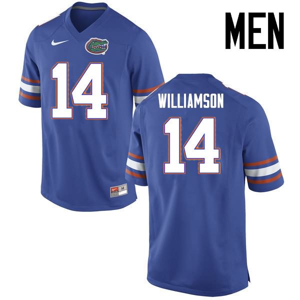 Men's NCAA Florida Gators Chris Williamson #14 Stitched Authentic Nike Blue College Football Jersey MMF1765HD